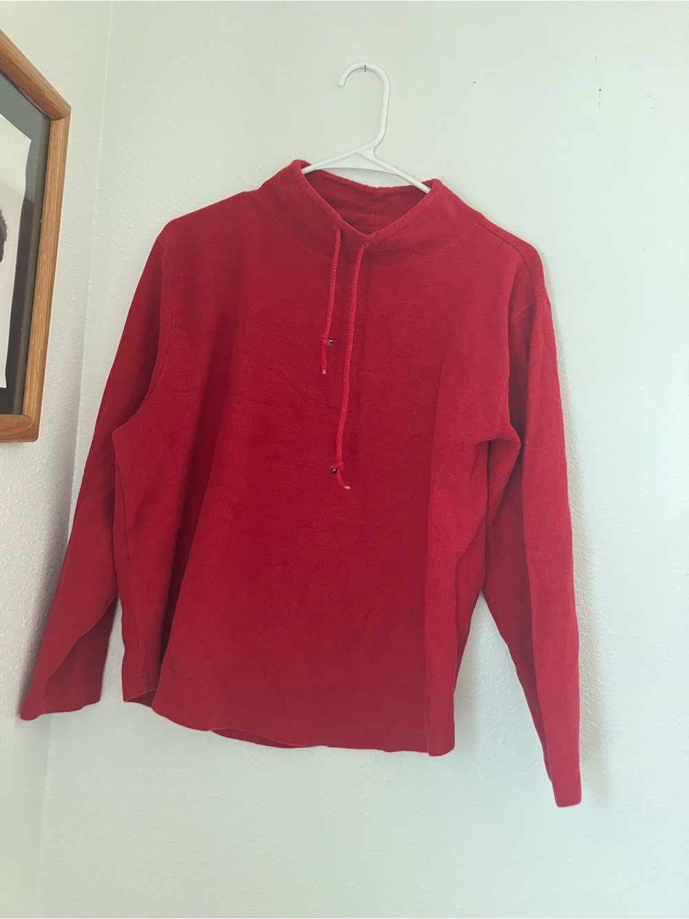 100% Cotton Women’s Red Pullover Funnel Neck Sweater (Vintage Liz Claiborne)